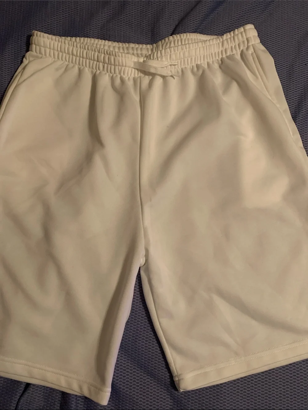 Men's White Athletic Drawstring Shorts